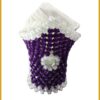 Handcrafted African Serviette Holder – Regal Purple & Crystal White