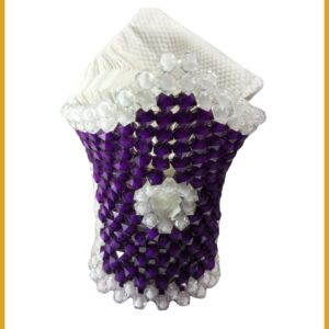 Handcrafted African Serviette Holder – Regal Purple & Crystal White