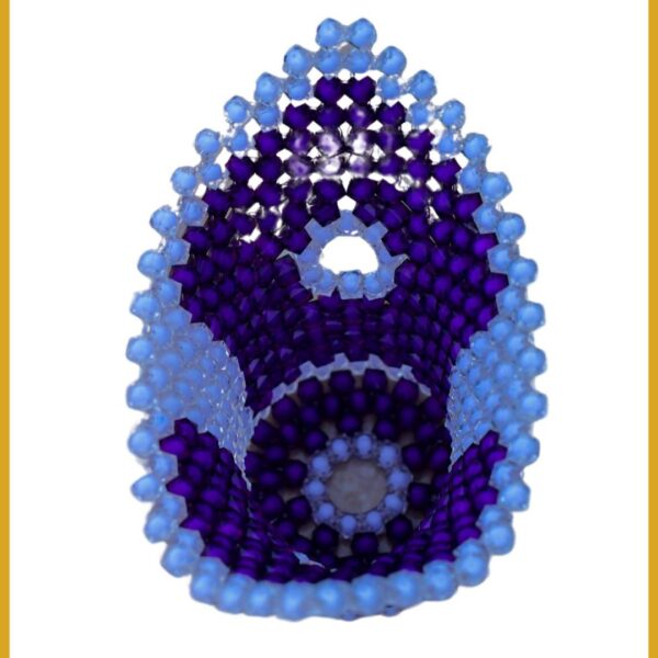Handcrafted African Serviette Holder – Regal Purple & Crystal White